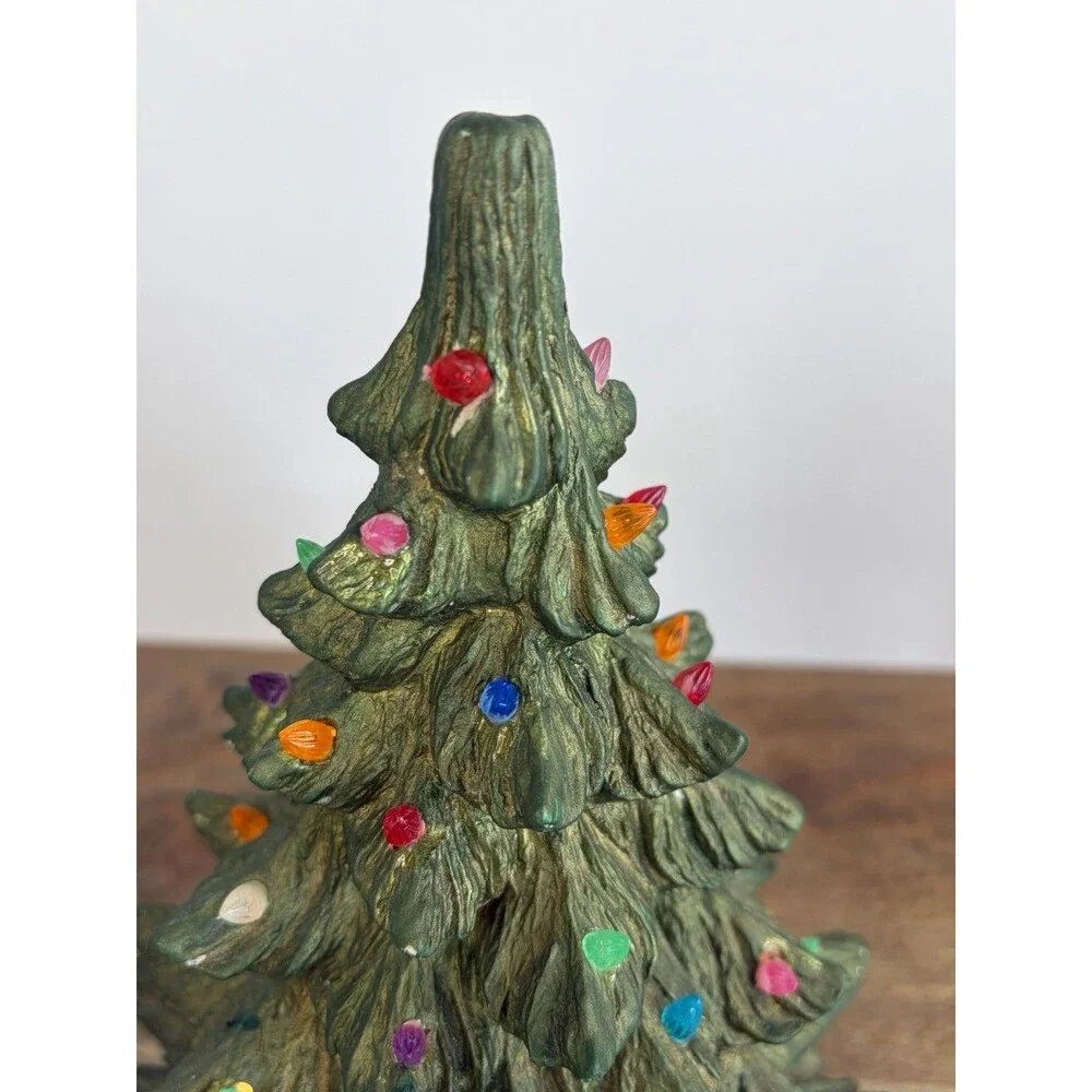 Vintage Nowell Mold Ceramic Christmas Tree 8” No Base
